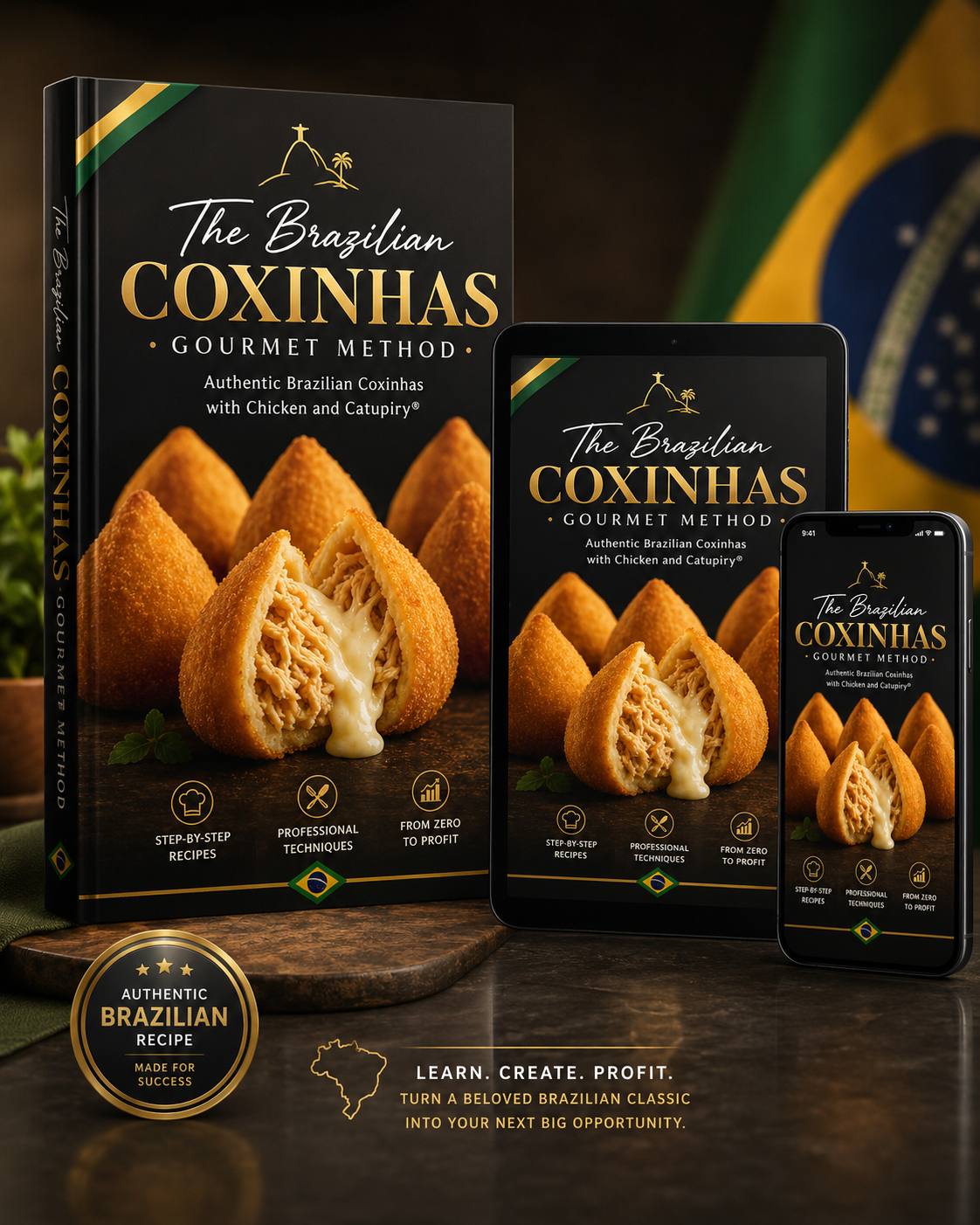 The Brazilian Coxinhas Gourmet Method ebook mockup