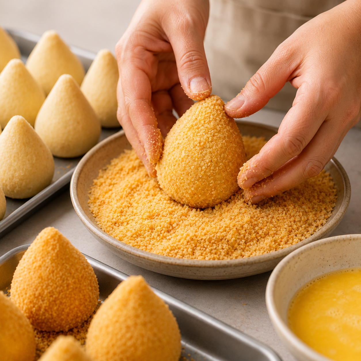 Packaged coxinhas ready to sell