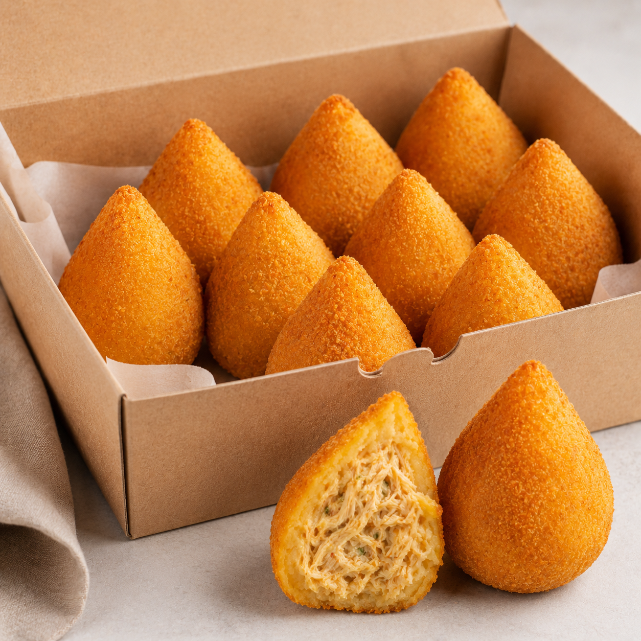 Frying Brazilian coxinhas